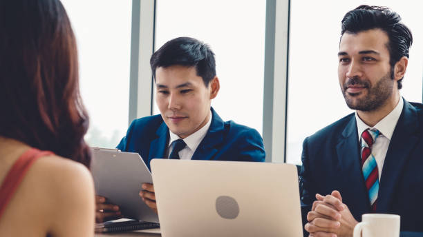 istock Job seeker in job interview meeting with manager 1254843135