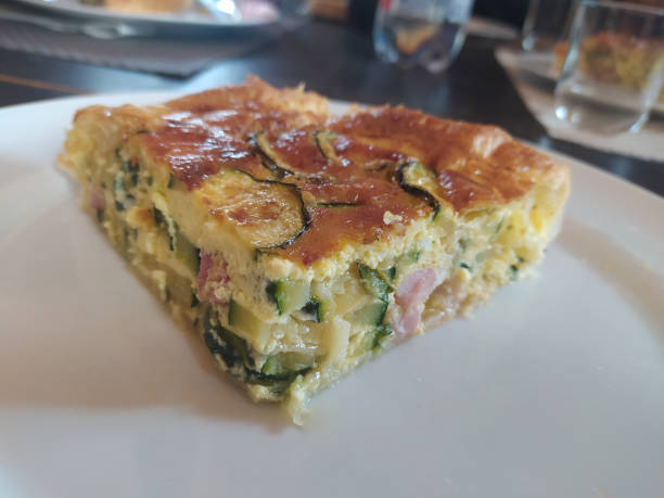 savoury pie with bacon and zucchini