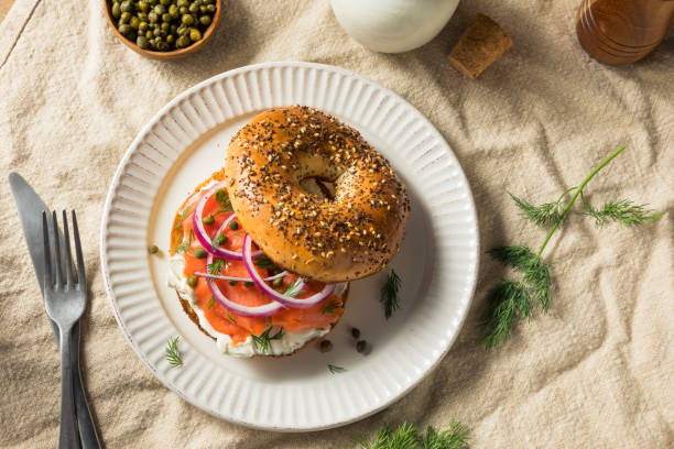 istock Homemade Bagel and Salmon Lox 1254860004