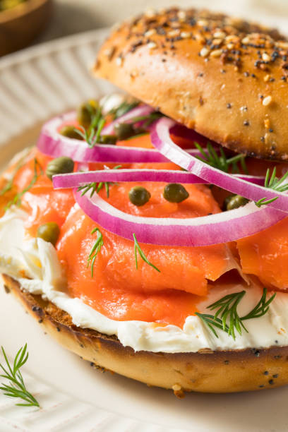 istock Homemade Bagel and Salmon Lox 1254860040