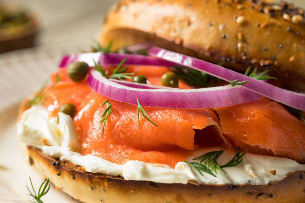 istock Homemade Bagel and Salmon Lox 1254860322