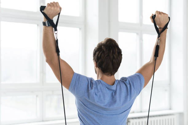450+ Resistance Band Back Exercise Stock Photos, Pictures
