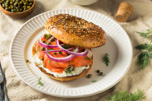 istock Homemade Bagel and Salmon Lox 1254861940