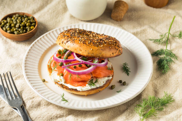 istock Homemade Bagel and Salmon Lox 1254862129