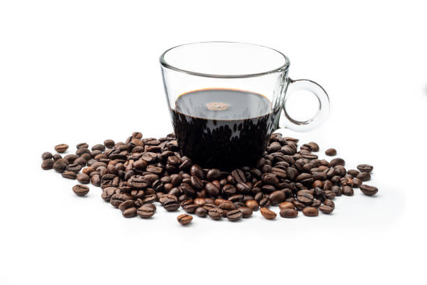 istock Cup of coffee with beans 1254864260