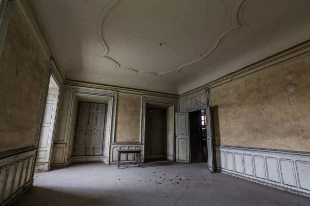 istock empty room with embellishments in a closed 1254868081