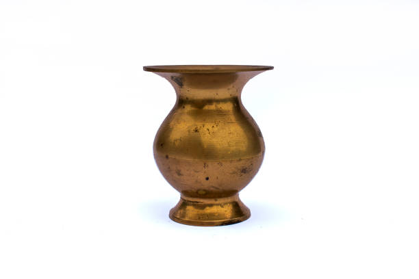 istock Golden / bronze / copper vase on white background 1254868446