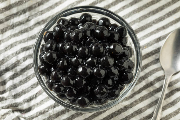 istock Raw Cooked Organic Tapioca Pearl Balls 1254870851
