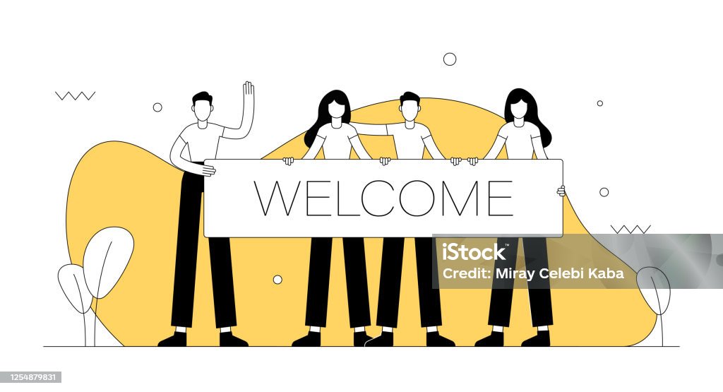 Welcome Related Welcome Related Vector Illustration Flat Modern Design Stock ...