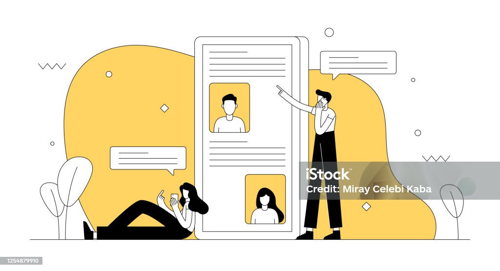 Social Rift Vector Illustration Social Media Related Vector Illustration Flat Modern Design Stock ...