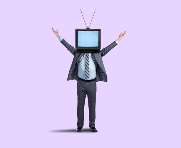 istock Businessman Wearing Retro Television On His Head 1254882441