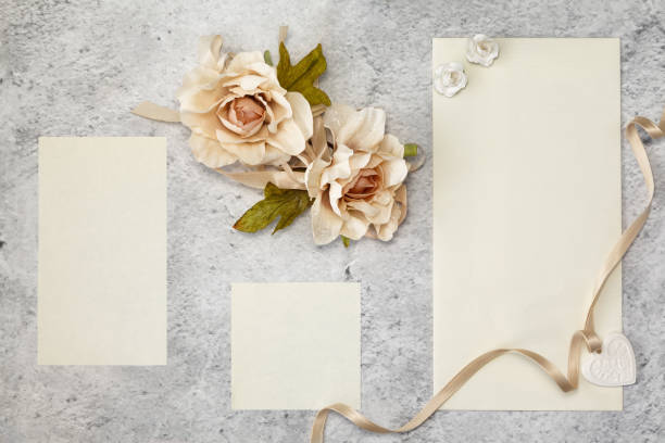 istock Blank greeting cards for wedding day. 1254883419