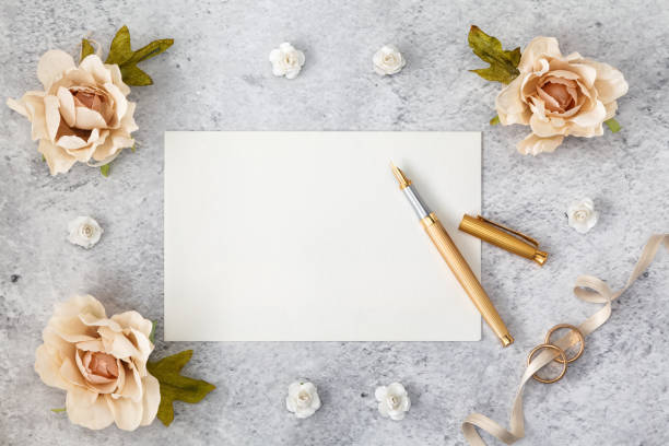 istock Blank greeting card for wedding day. 1254883422