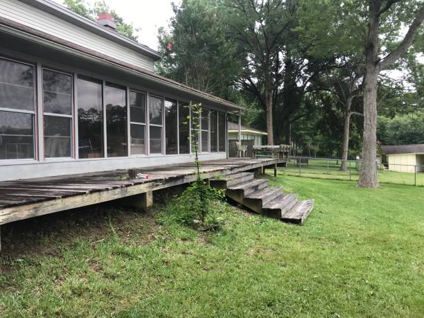 istock Rotten porch deck needing repair and replacement 1254886919