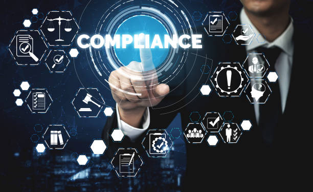 istock Compliance rule law and regulation graphic interface for business quality policy 1254888803
