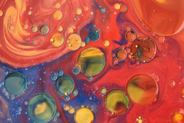 istock Acrylic paint circle shaped oil abstract background 1254892106