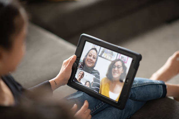 istock Family video chats with grandma remotely 1254899023
