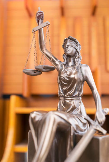 the statue of justice themis or justitia, legal concept - statue of justice symbol justice law imagens e fotografias de stock