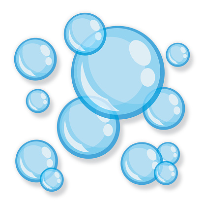 Vector illustration of bubbles against a white background.