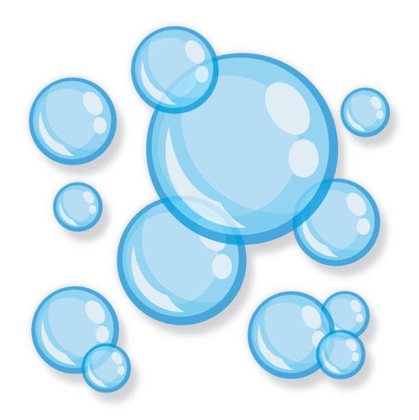 Bubbles Vector illustration of bubbles against a white background. foam stock illustrations