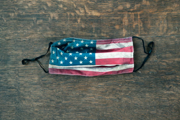 istock American Flag Print on a Protective Face Mask 1254919963