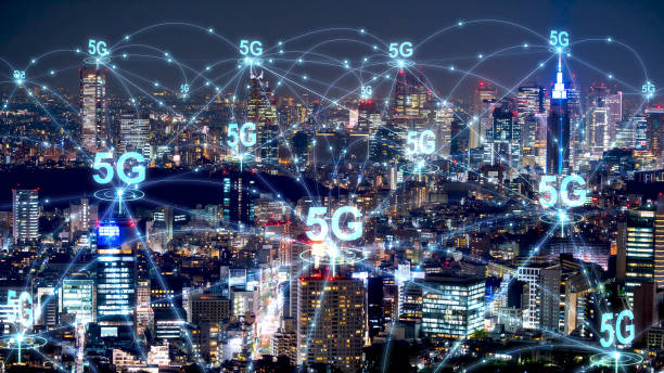 istock 5G network wireless systems and internet communication with modern city. Smart city concept 1254922507