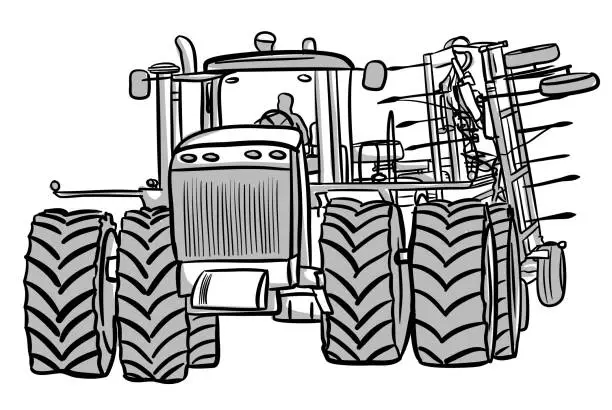 Vector illustration of Farming Combine