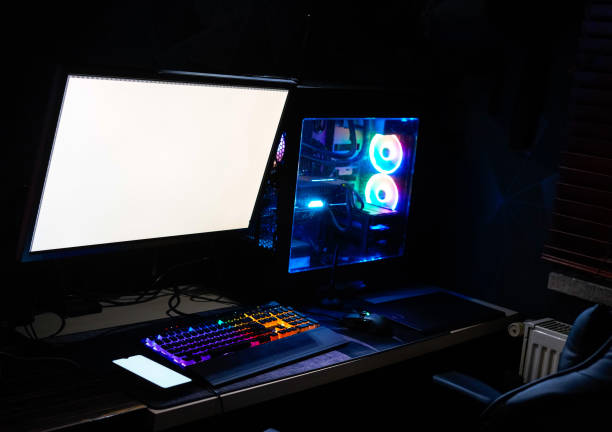istock colorful rainbow rgb gaming and workstation high end computer and smart phone 1254926440