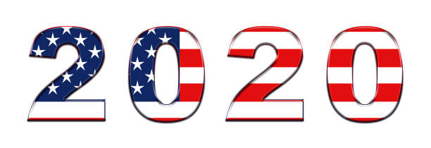 istock USA presidential election 2020 american vote, horizontal banner design on white background. Illustration. 1254933085