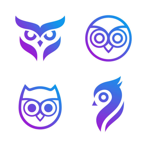 set of vector Owl logo design set of vector Owl logo design owl stock illustrations