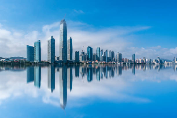 istock Qingdao Financial Center architectural landscape skyline. 1254933304