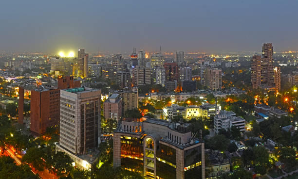 Central New Delhi Panoramic arial view of central New Delhi delhi photos stock pictures, royalty-free photos & images