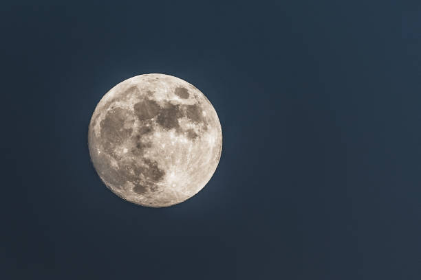 istock Close up of full moon; dark background 1254936185