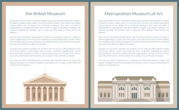 Vector illustration of British and Metropolitan Museum of Art Vector Set