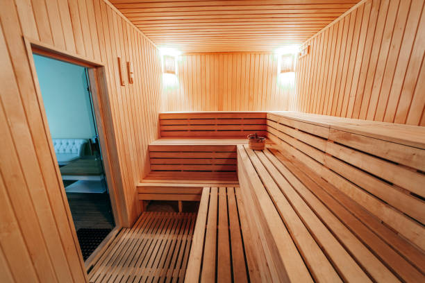 istock Interior View of Sauna Bath 1254939325