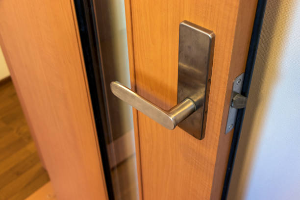 istock Door with glass window 1254940372