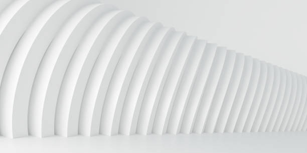 istock Abstract Architecture Background. 3d Illustration of white lighting Circular Building. Modern Geometric Wallpaper. Futuristic Technology Design, 3D illustration 1254940447