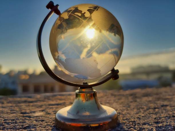 istock Picture of a Globe kept on a table 1254941642
