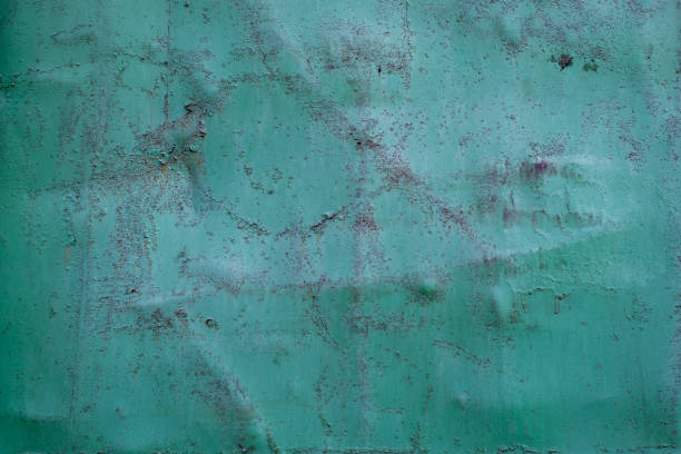 istock Old scratched painted metal sheets 1254944047