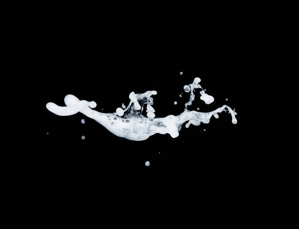 istock Bubble foam splash explosion in the air on black background,freeze stop motion photo object design 1254946733