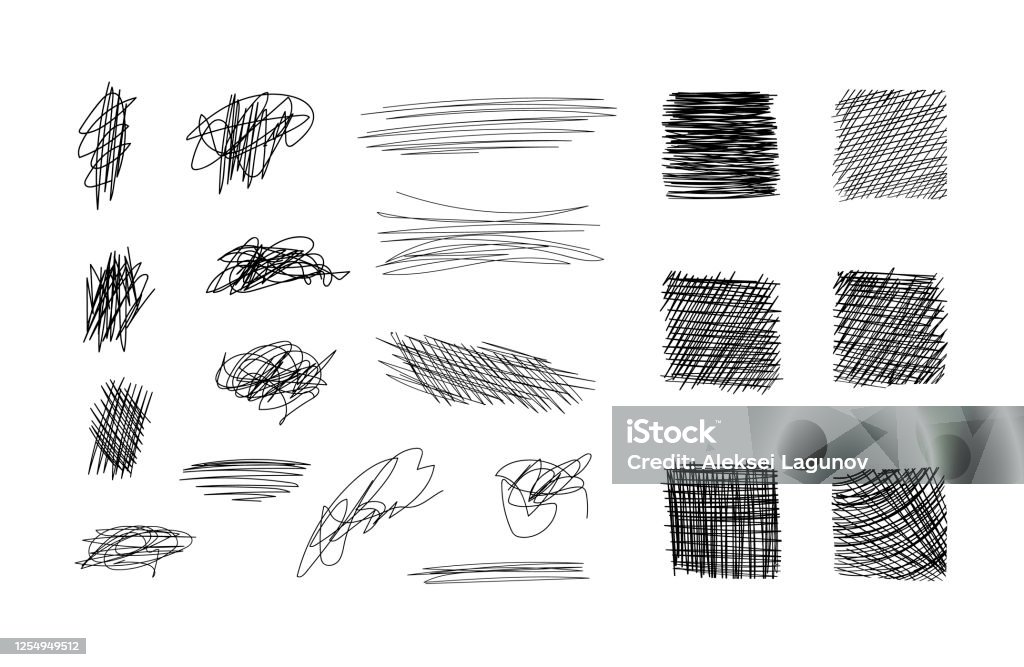 Vector Scribble Design Elements Collection Black Freeand Drawings ...