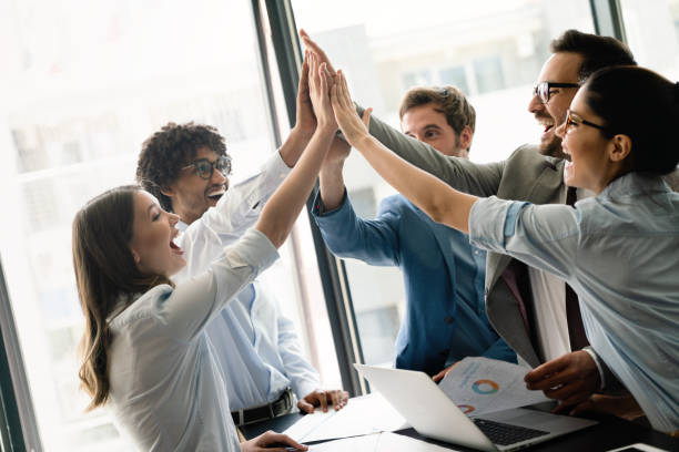 istock Successful entrepreneurs and business people achieving goals 1254950997
