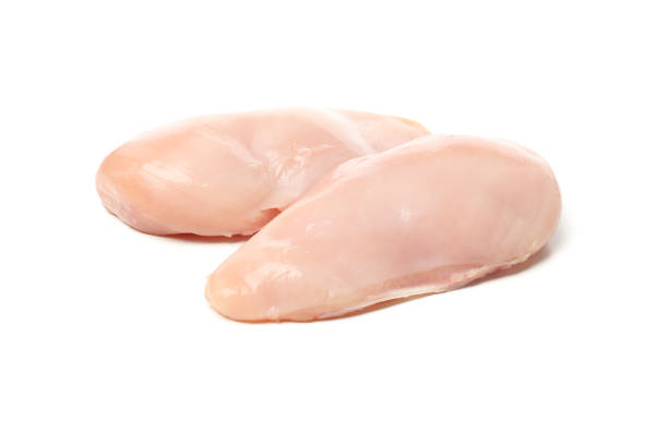 istock Raw chicken meat isolated on white background 1254951477