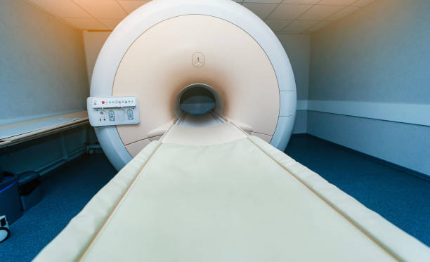 istock Interior of room with MRI machine. 1254952057