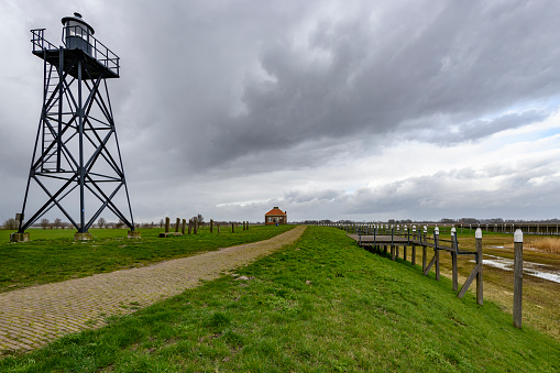 Lighthouse Memmertfeuer on East Frisian island Juist, Lower Saxony, Germany