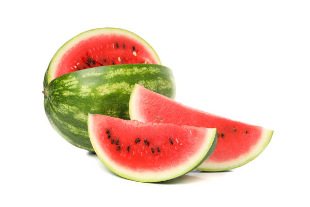 istock Fresh watermelon isolated on white background. Summer fruit 1254955463