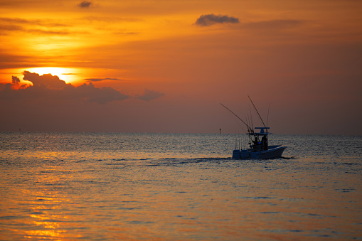 Fishing boat in Isla Morada Florida Keys