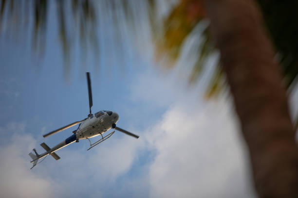 Helicopter flying Florida keys