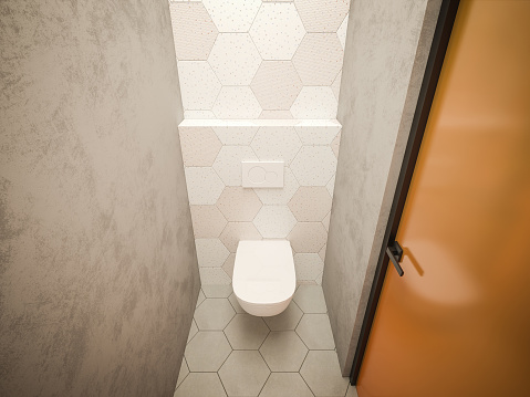 Computer generated image of Bathroom. Architectural Visualization. 3D rendering.