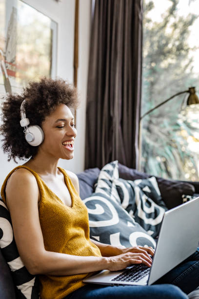istock A woman is working from home on a laptop 1254964444